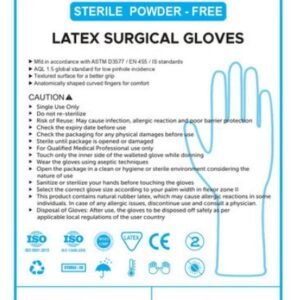Disposable Latex Surgical Rubber Gloves Powder Free - Su-Hastha P2
